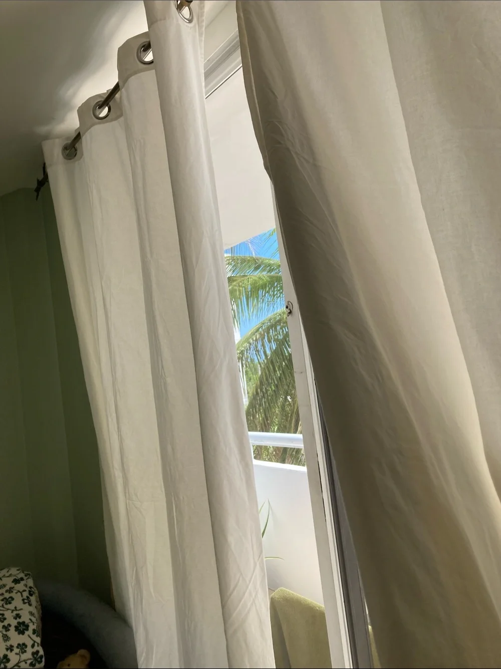 IKEA White Grommet curtain cotton- Light-Filtering Panel